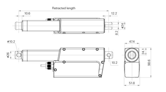 Low-noise DC Electric Linear Actuator 12V 6000N Thrust For Home Office Automation