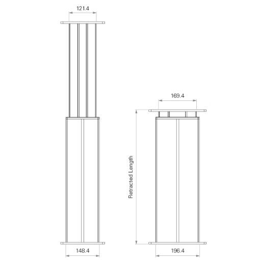 2 Stage 4500N Powerful Lifting Column Linear Telescopic Actuators 24V DC