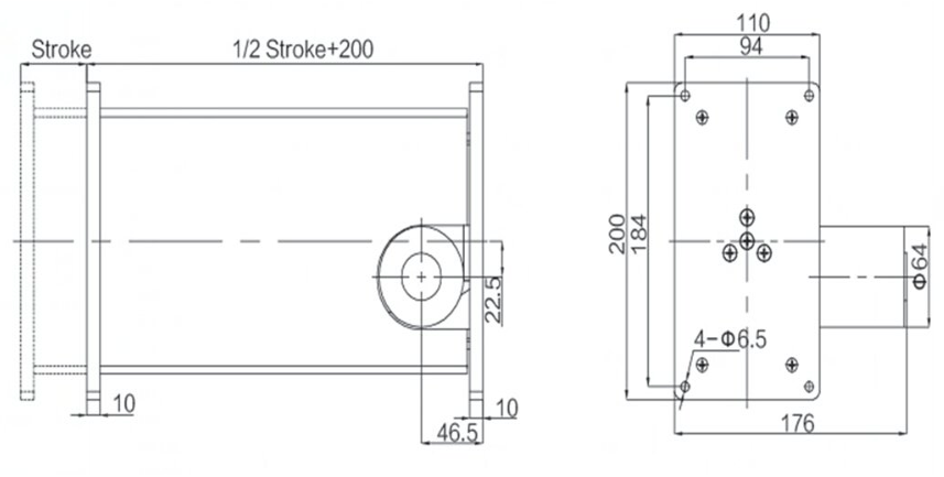 2000N 3-stage Telescopic DC Electric Cylinder Hall Effect Synchronization Control System